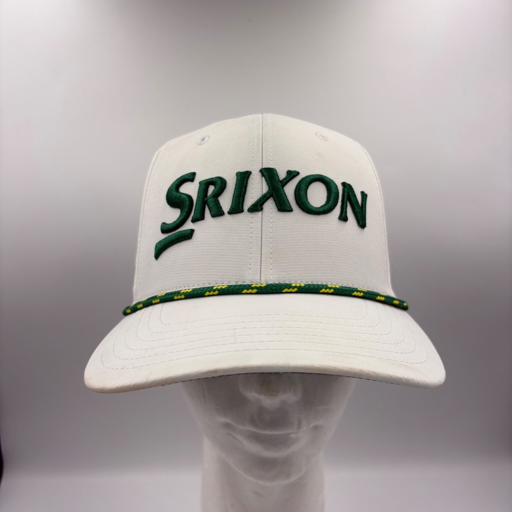Srixon Golf Hat Mens OSFA White Green Good Rope Snapback Ripstop Cap